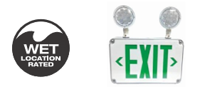 Small WET Location LED Emergency Lights Exit Sign